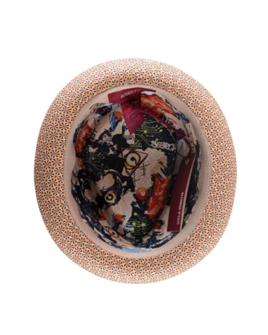 Chapeau Porkpie en Coton à Motif Géométrique – Fabriqué en Italie