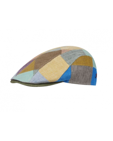 Casquette plate en lin modèle John avec patchwork ultra chic - Alfonse d'Este