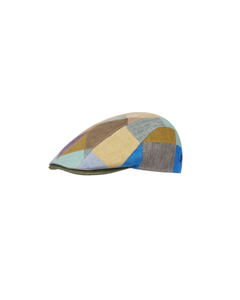 Casquette plate en lin modèle John avec patchwork ultra chic - Alfonse d'Este