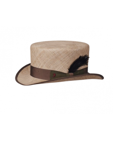 Chapeau demi haut de forme modèle Cilindro en paille raffia - Alfonse d'Este