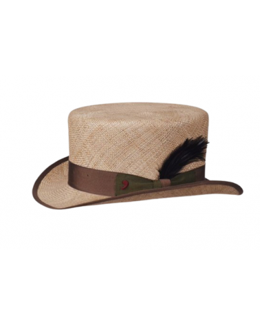 Chapeau demi haut de forme modèle Cilindro en paille raffia - Alfonse d'Este
