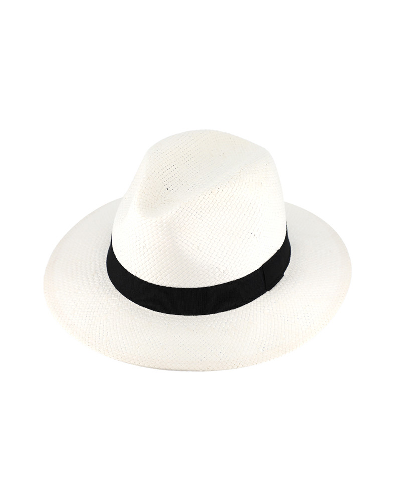 Chapeau forme Traveller en paille papier coloris blanc - Chapo & Co