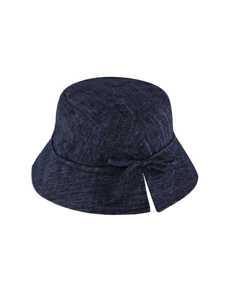 Chapeau d'été forme bob souple en lin coloris bleu effet jeans - Chapo & Co