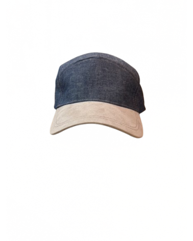 Casquette de baseball adulte en coton aspect jeans visière daim grise