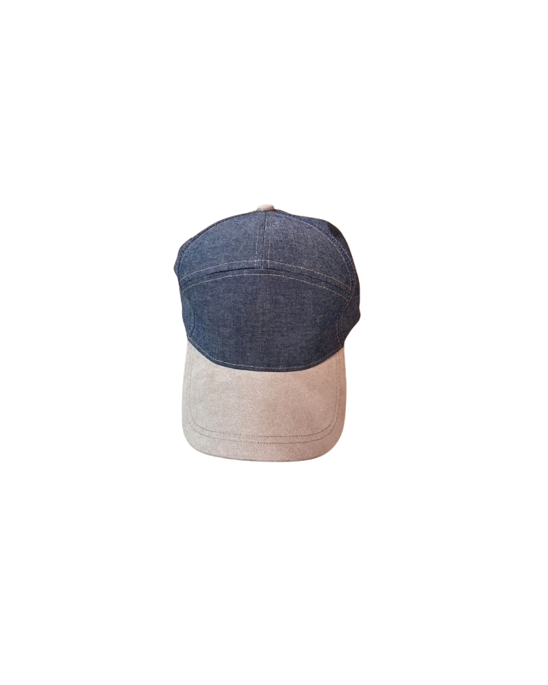 Casquette de baseball adulte en coton aspect jeans visière daim grise