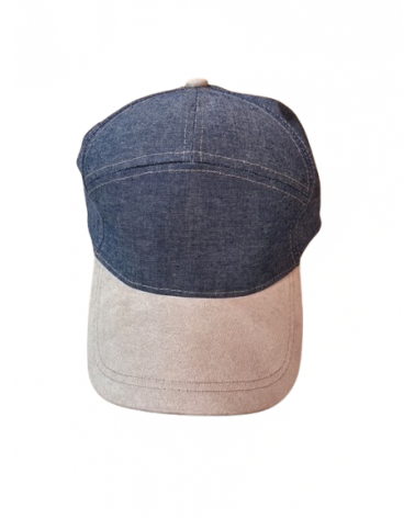 Casquette de baseball adulte en coton aspect jeans visière daim grise