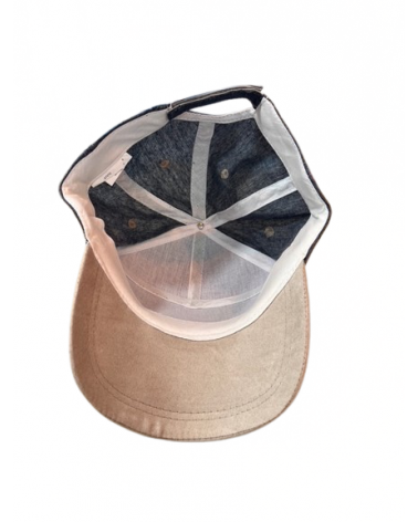 Casquette de baseball adulte en coton aspect jeans visière daim grise