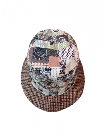 Bob homme pour l'été en coton et soie imprimé patchwork vintage