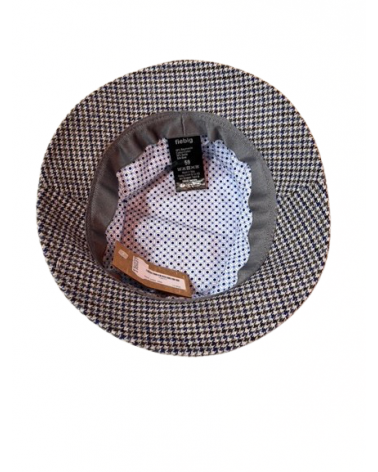 Bob homme pour l'été en coton et soie imprimé patchwork coloris bleu