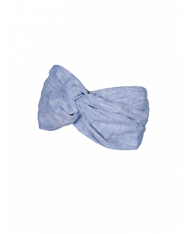 Bandeau pour l'été format large Headband en coton coloris bleu léger