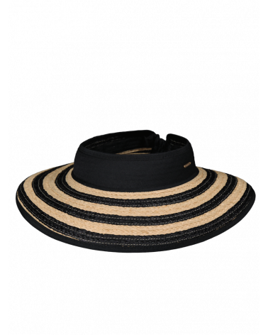 Visière pour l'été format large en paille coloris noir - Chapo & Co
