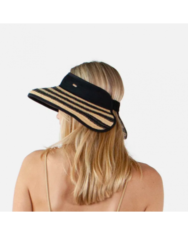 Visière pour l'été format large en paille coloris noir - Chapo & Co