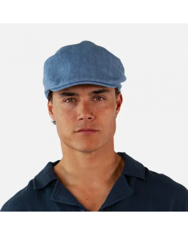 Casquette plate en lin modèle Jarvis coloris Denim - Chapo & Co