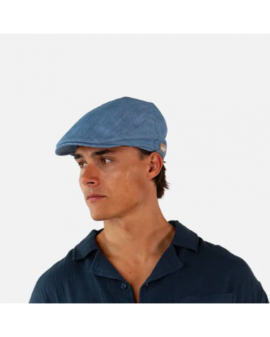 Casquette plate en lin modèle Jarvis coloris Denim - Chapo & Co