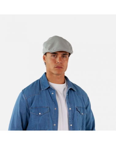 Casquette plate en lin modèle Jarvis coloris gris perle - Chapo & Co
