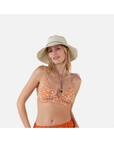 Chapeau souple en tissu avec jugulaire modèle Zaron coloris beige