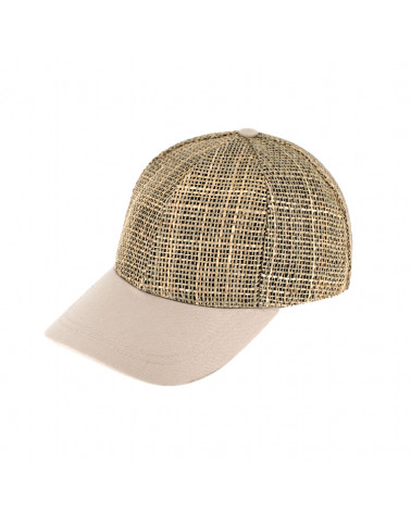 Casquette de baseball en jonc de mer visière beige - Chapo & Co