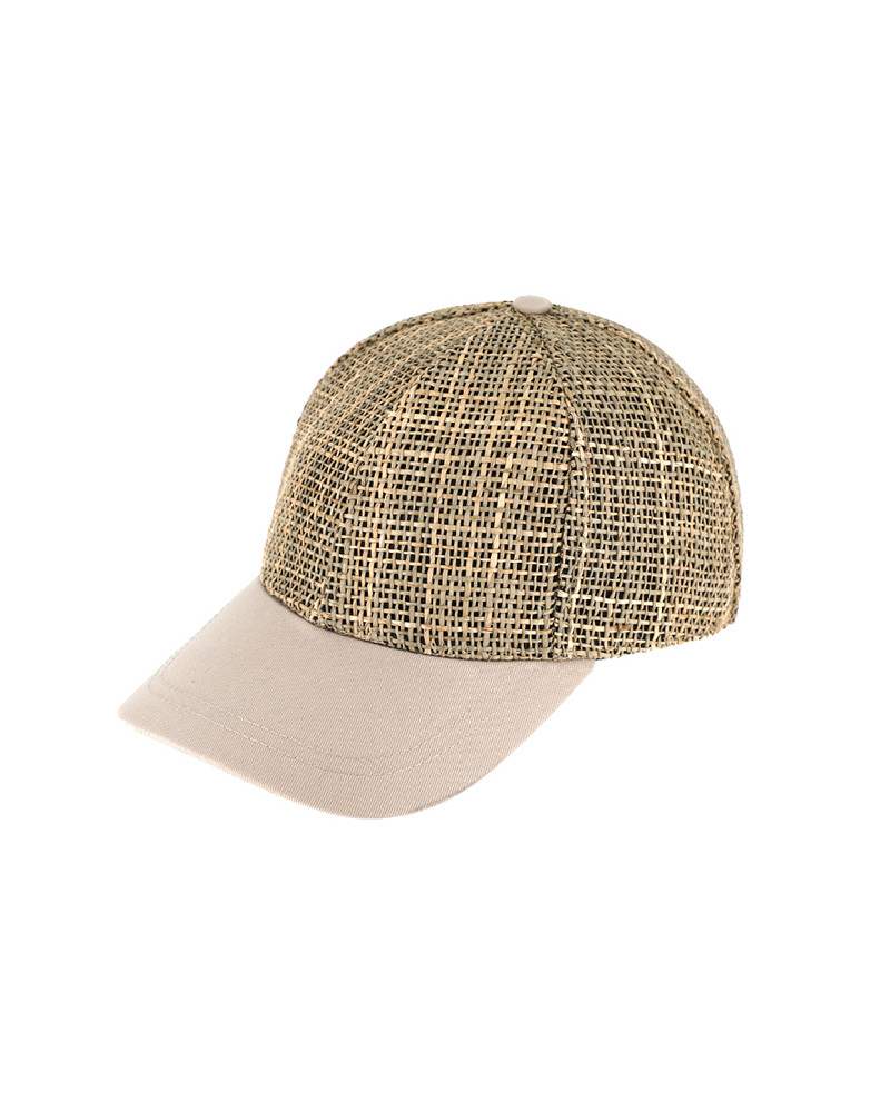 Casquette de baseball en jonc de mer visière beige - Chapo & Co