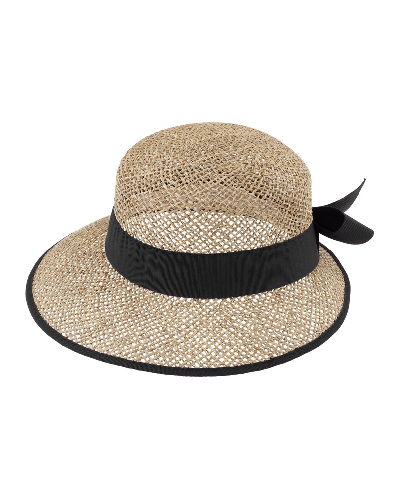 Chapeau forme casquette en 100% paille naturelle coloris noir - Chapo & Co