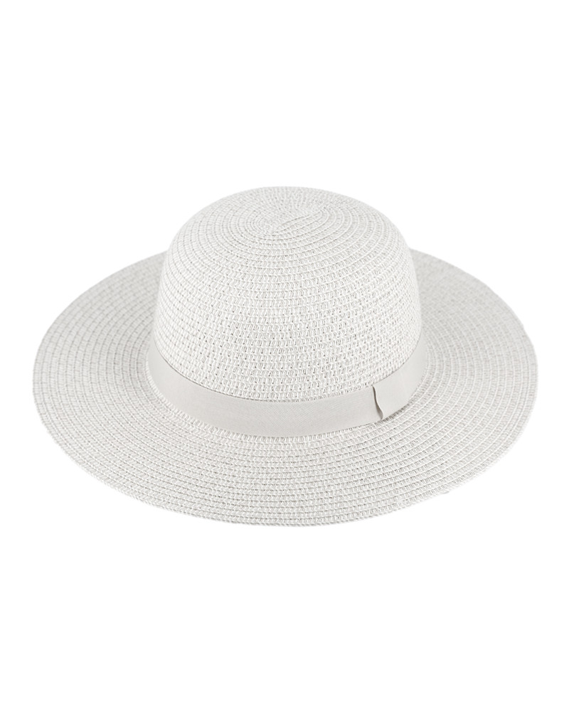 Capeline en paille papier sobre et chic coloris blanc - Chapo & Co