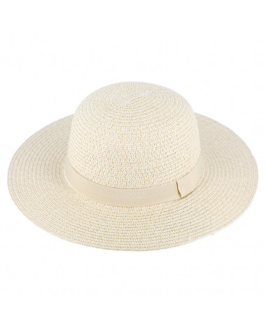 Capeline en paille papier sobre et chic coloris beige - Chapo & Co