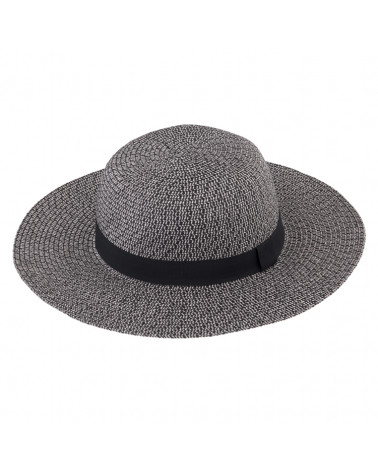 Capeline en paille papier sobre et chic coloris noir - Chapo & Co