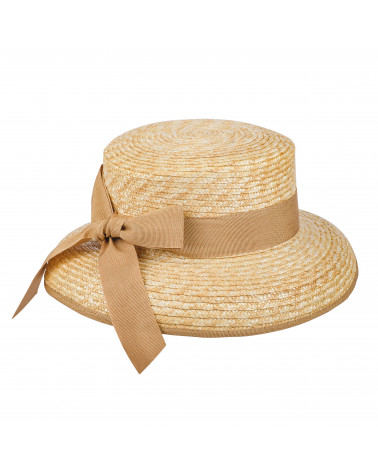 Chapeau forme capeline coupe Audrey Hepburn ou Grace Kelly en 100% paille