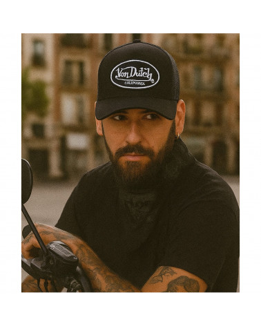 Casquette trucker Von Dutch Lofb California noire avec filet, style vintage et sportif