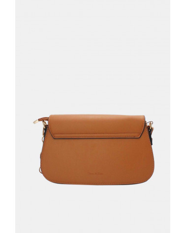 Sac bandoulière brun Tom&Eva – Fermeture métallique chic