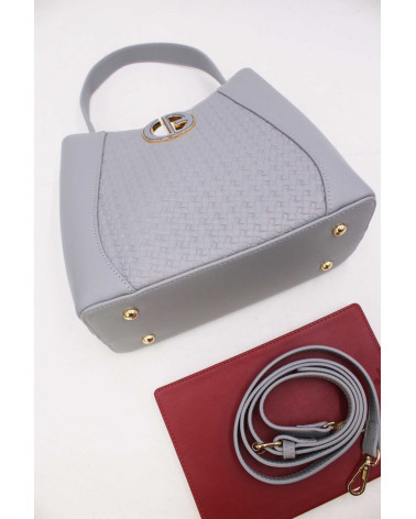 Sac Seau Gris Effet Tressé – Élégant & Polyvalent | Chapo & Co