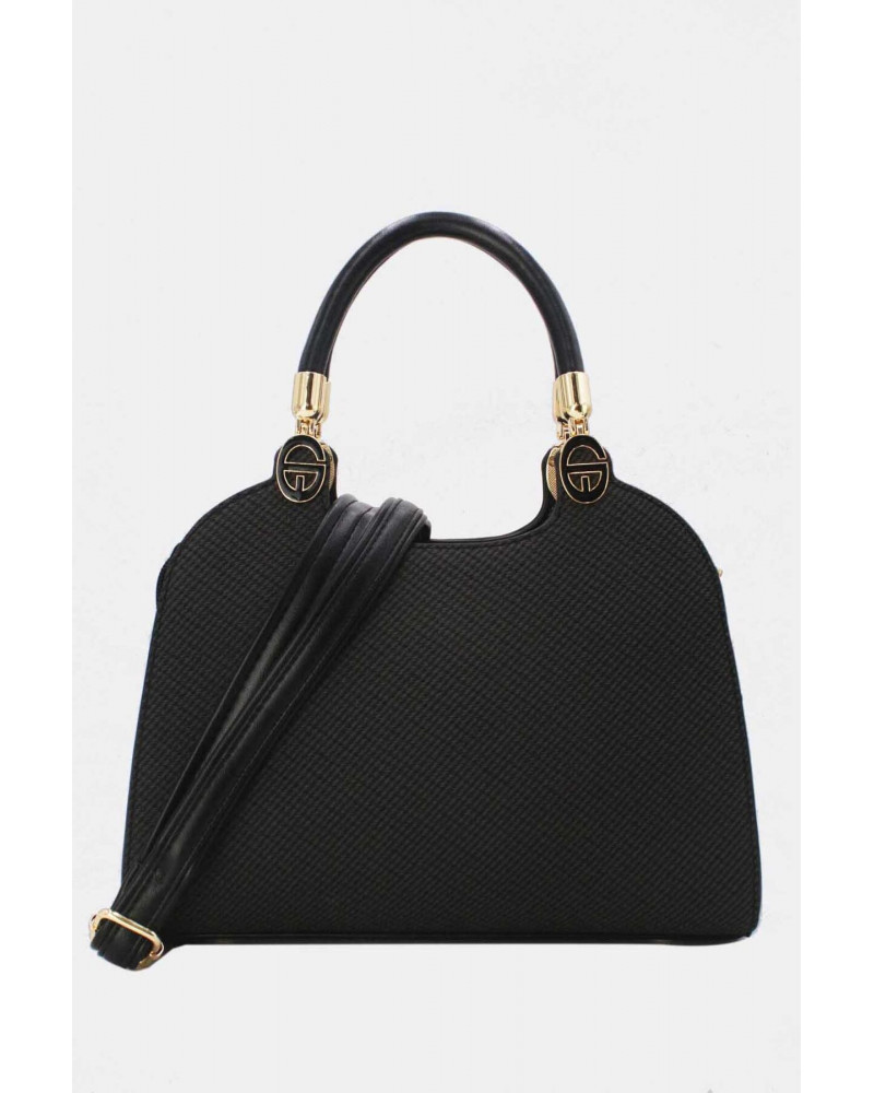 Sac à main effet tissu coloris noir – Élégant & Polyvalent | Chapo & Co