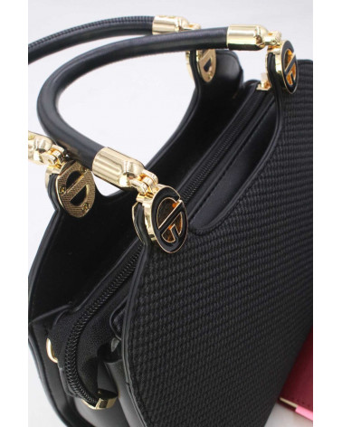 Sac à main effet tissu coloris noir – Élégant & Polyvalent | Chapo & Co