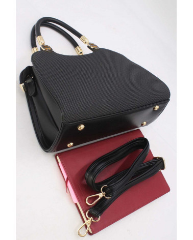 Sac à main effet tissu coloris noir – Élégant & Polyvalent | Chapo & Co