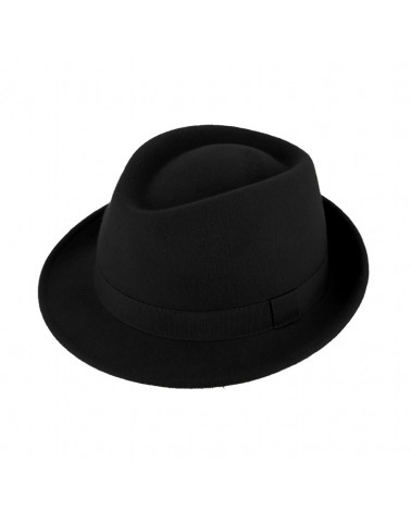 Chapeau en feutre forme Trilby coloris uni noir - Chapo & Co