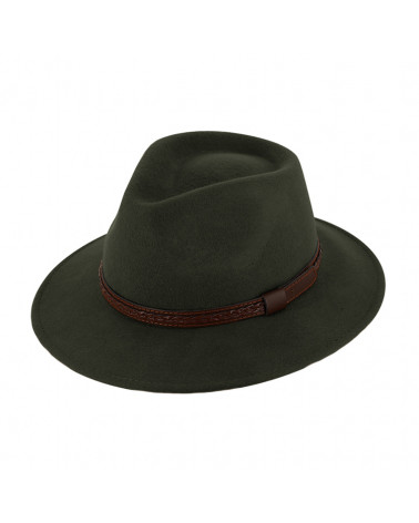 Chapeau forme Traveller modèle Edison coloris vert olive - Herman