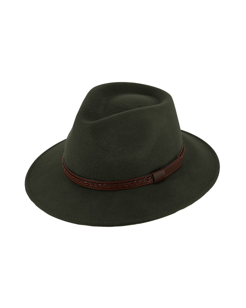 Chapeau forme Traveller modèle Edison coloris vert olive - Herman