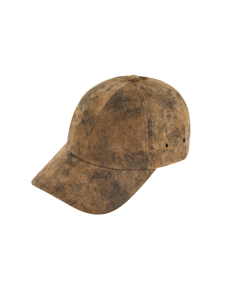 Casquette de baseball uni en cuir coloris brun marron - Chapo & Co
