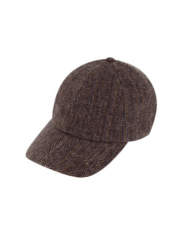 Casquette de baseball en laine motifs chevrons Bordeaux - Chapo & Co