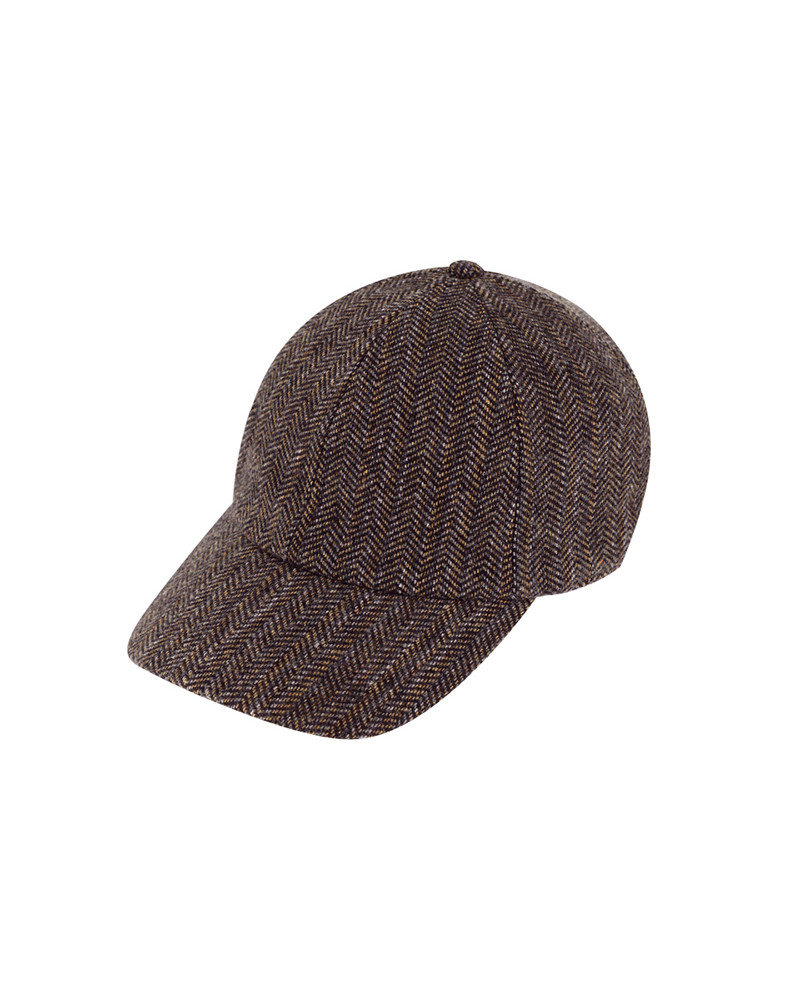 Casquette de baseball en laine motifs chevrons Bordeaux - Chapo & Co