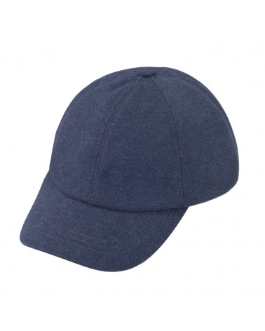 Casquette de baseball en laine mélangée coloris bleu marine
