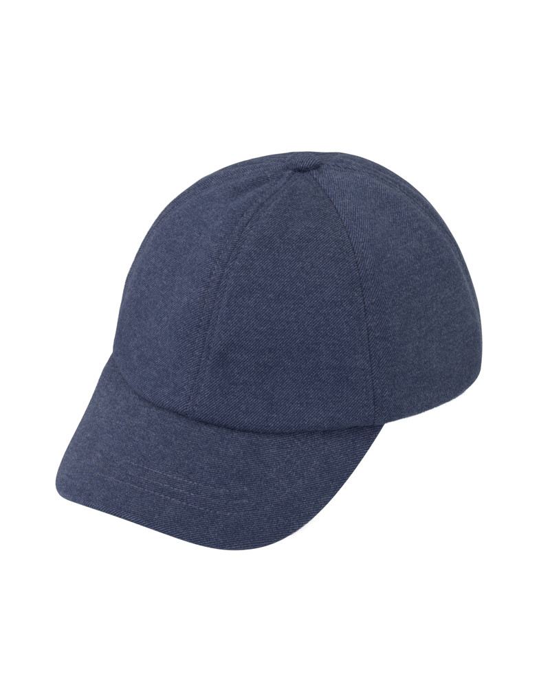 Casquette de baseball en laine mélangée coloris bleu marine