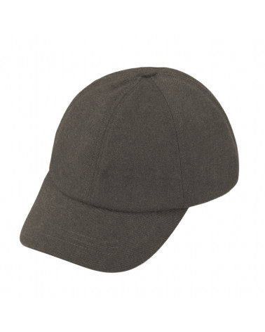 Casquette de baseball en laine mélangée coloris taupe - Chapo & Co