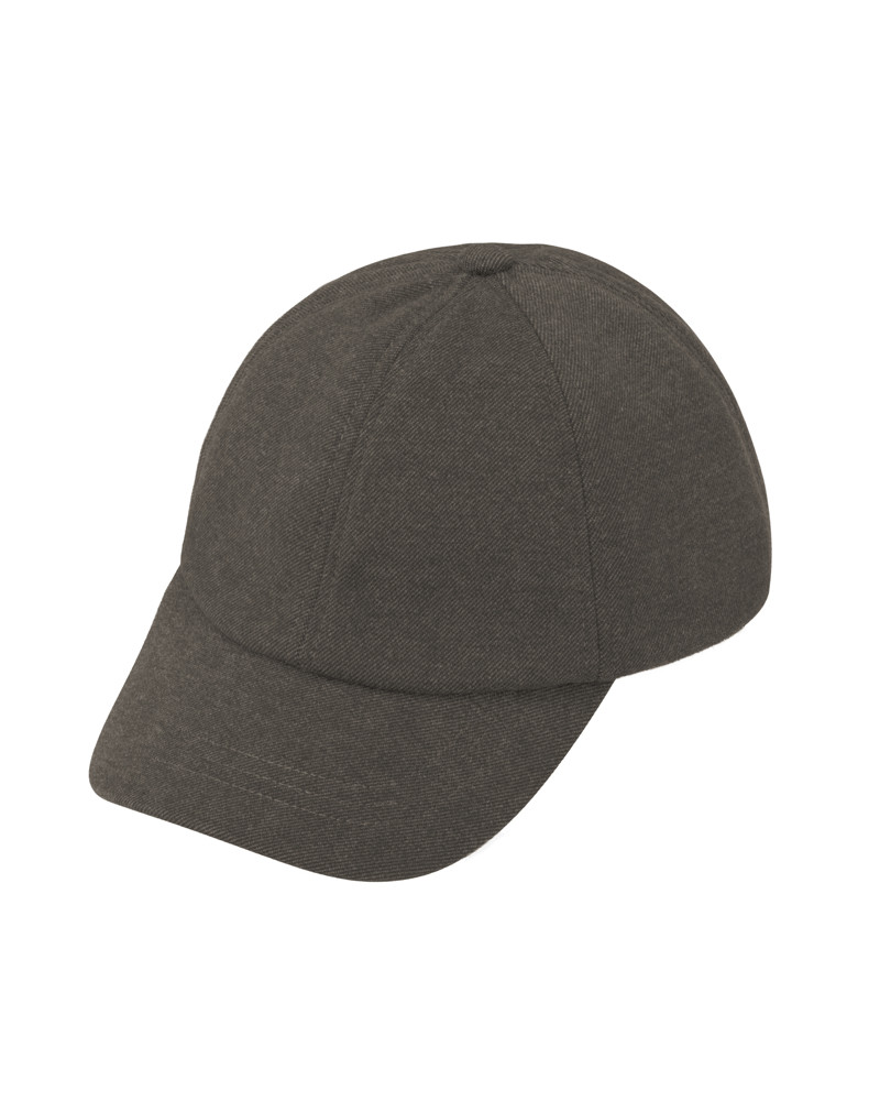 Casquette de baseball en laine mélangée coloris taupe - Chapo & Co