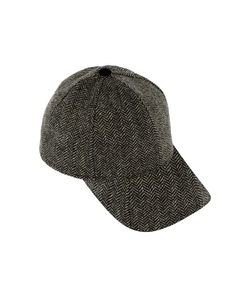 Casquette de baseball en laine motif chevrons et coloris gris - Chapo & Co