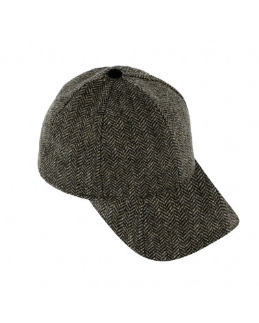 Casquette de baseball en laine motif chevrons et coloris gris - Chapo & Co