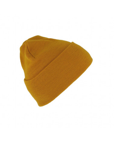 Bonnet tricoté avec large revers coloris curry - Chapo & co