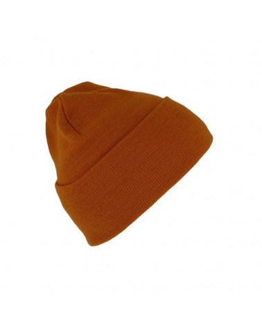 Bonnet tricoté avec large revers coloris cannelle - Chapo & co