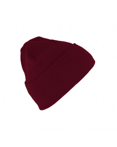 Bonnet tricoté avec large revers coloris Bordeaux - Chapo & co