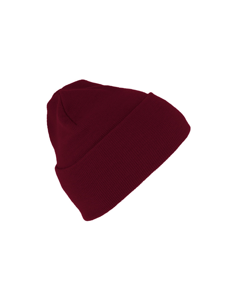 Bonnet tricoté avec large revers coloris Bordeaux - Chapo & co