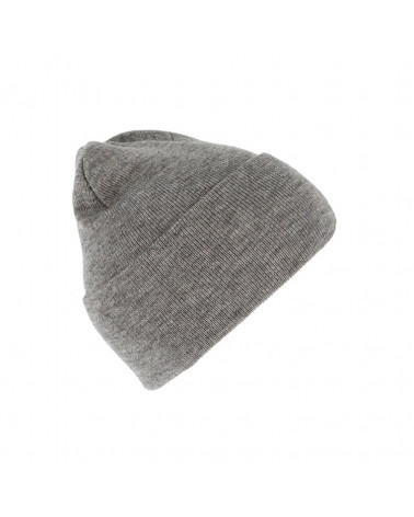 Bonnet tricoté avec large revers coloris Gris perle - Chapo & co